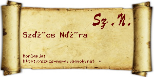Szűcs Nóra névjegykártya
