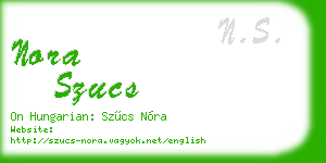 nora szucs business card