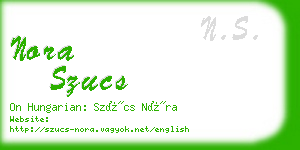 nora szucs business card